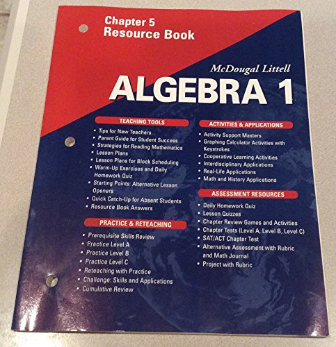 McDougal Littell High School Math: Chapter 5 Resource Book Algebra 1