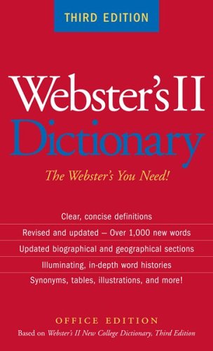 Webster's II Dictionary, Third Edition, Office Edition