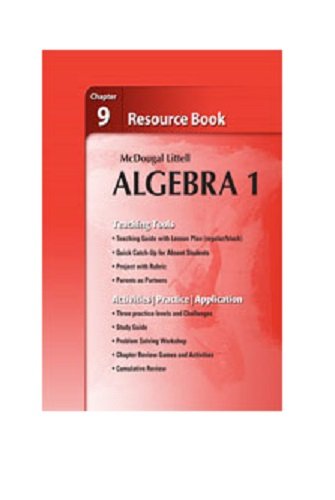 Holt McDougal Larson Algebra 1: Resource Book: Chapter 9