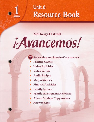 Avancemos Unit Resource Book  Level  Spanish Edition