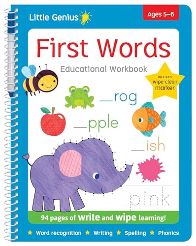 Little Genius Write and Wipe Bind Up - First Words