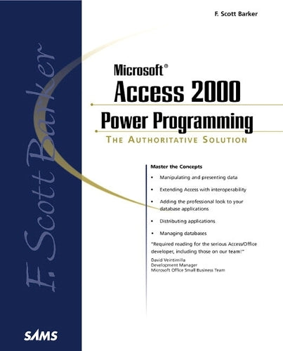 F. Scott Barker's Microsoft Access 2000 Power Programming