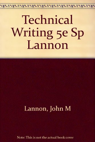 Technical Writing 5e Sp Lannon