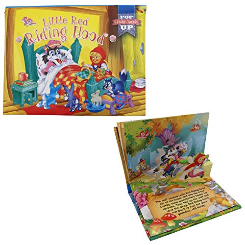 Fairy Tale Pop Up Story Book - Padded Glittery Cover - Little Red Riding Hood