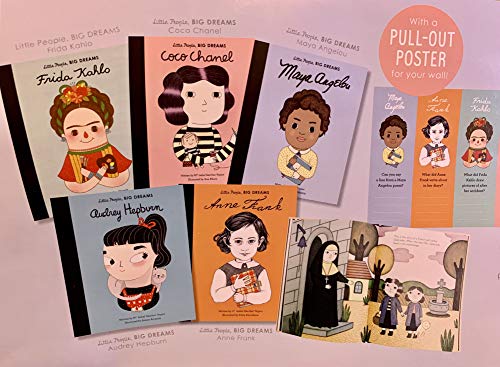 Little People, Big Dreams Inspiring Artist and Writers Gift Set ( Maya Angelou, Anne Frank, Audrey Hepburn, Frida Kahlo, Coco Chanel)