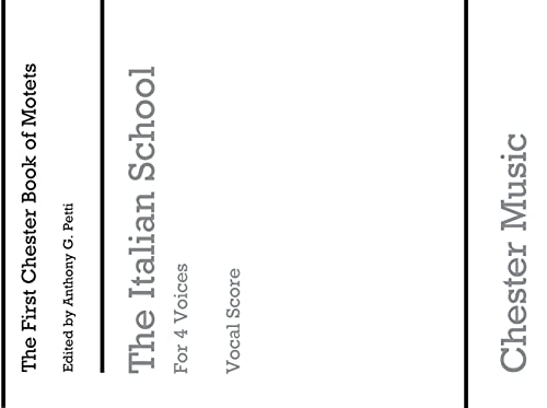 The Chester Book Of Motets Vol. 1