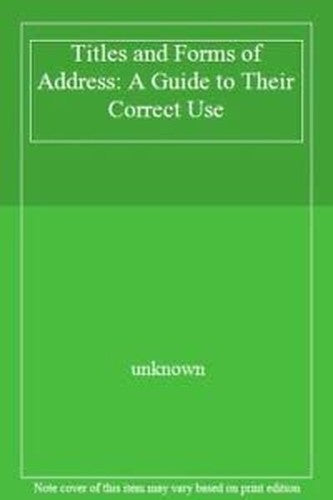 Titles and Forms of Address