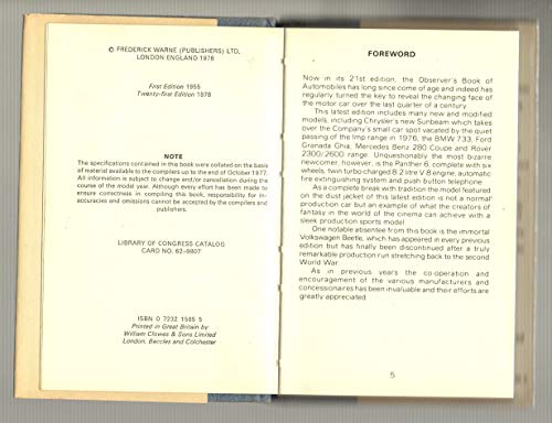 Observer's Book of Automobiles