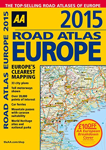 AA Road Atlas Europe 2015