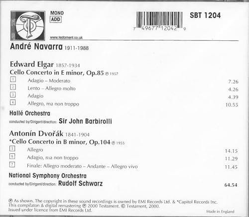 Dvorak, Elgar: Cello Concertos