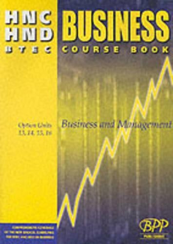 HNC/HND BTEC Option Units 9, 10, 11, 12 Business and Management