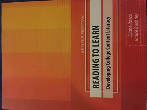 Reading to Learn: Developing College Content Literacy
