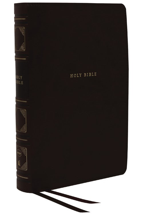 NKJV, Reference Bible, Classic Verse-by-Verse, Center-Column, Leathersoft, Black, Red Letter, Thumb Indexed, Comfort Print