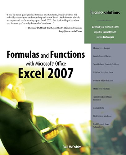 Formulas and Functions with Microsoft Office Excel 2007