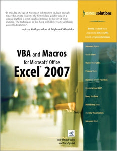 VBA and Macros for Microsoft Office Excel 2007 