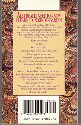 All I Really Need to Know I Learned in Kindergarten