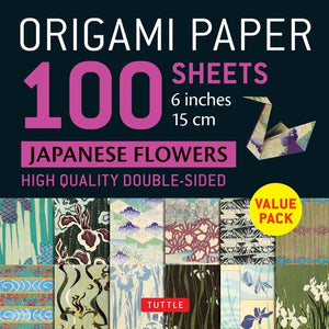 Origami Paper 100 sheets Japanese Flowers 6" (15 cm)