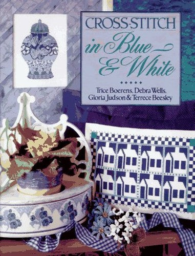 CROSS STITCH IN BLUE AND WHITE
