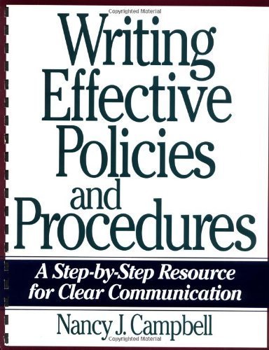 Writing Effective Policies and Procedures