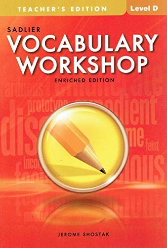 Vocabulary Workshop Enriched Edition Level D Grade