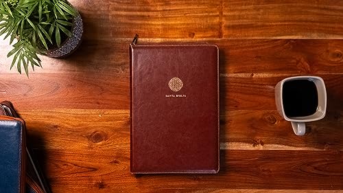 Rvr60, Santa Biblia, Letra Supergigante, Leathersoft, Café, Con Índice Y Cierre, Comfort Print