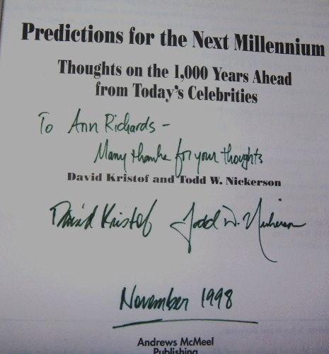Predictions for the Next Millennium