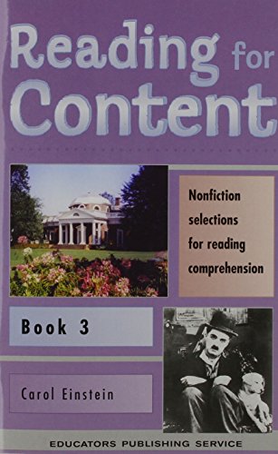 Reading for Content: Nonfiction Selections for Reading Comprehension, Book 3