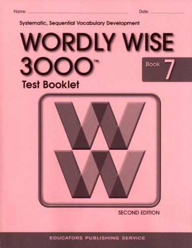 Test Booklet for Wordly Wise 3000, Book 7