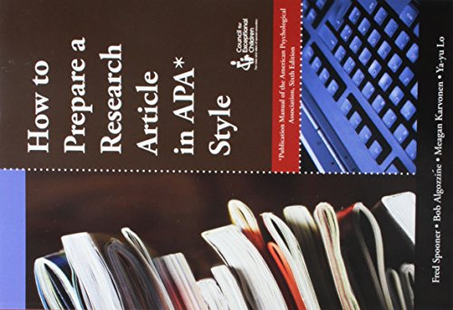 How to Prepare a Research Article in APA Style