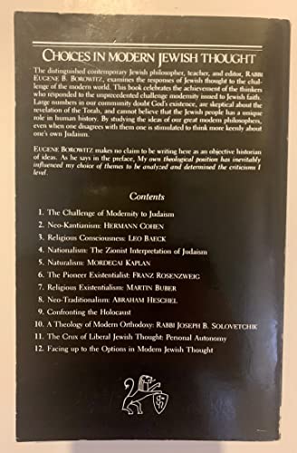 Choices in Modern Jewish Thought