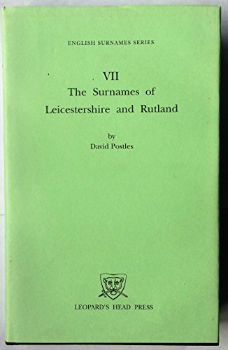 The Surnames of Leicestershire and Rutland