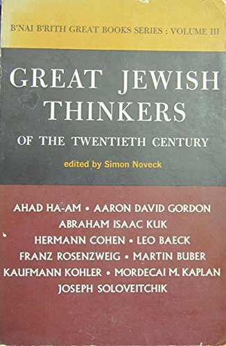 Great Jewish Thinkers of the Twentieth Century