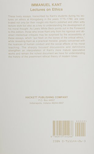 Kant: Lectures on Ethics