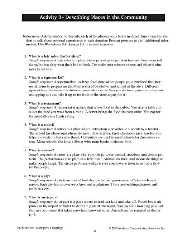 Exercises for Descriptive Language