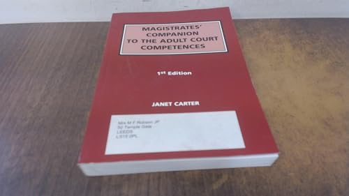 Magistrates' Companion to the Adult Court Competences