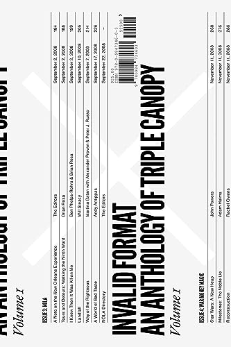 Invalid Format: An Anthology of Triple Canopy