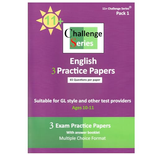11+ Challenge Series: English: Pack 1 - Multiple Choice Format (65 Questions Per Paper)