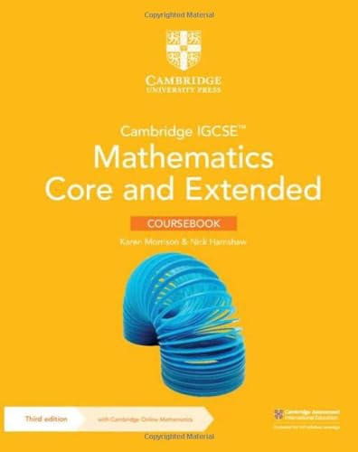 Cambridge IGCSE Mathematics Core and Extended Coursebook with Cambridge Online Mathematics (2 Years' Access)
