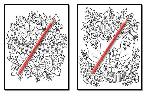 Summer Coloring Book: An Adult Coloring Book with Beautiful Flowers, Adorable Animals, Fun Characters, and Relaxing Summer Designs