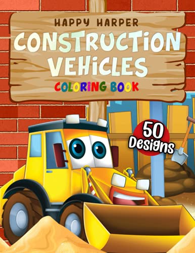 Construction Vehicles Coloring Book