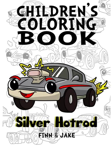 Children's Coloring Book, Silver Hotrod