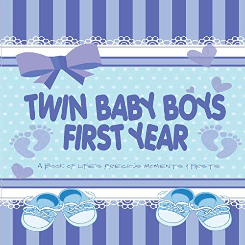 Twin Baby Boys First Year  A Book of Lifes Precious Moments  Firsts Twin Baby Boys Journal and Photo Album  Simple Journal First Year Memories Book of First