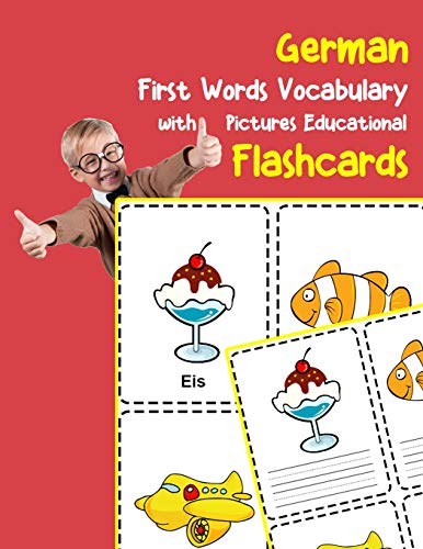 German First Words Vocabulary with Pictures Educational Flashcards