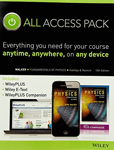 Fundamentals of Physics 10th Edition All Access Pack Containing: E-Text Card, WileyPLUS and WileyPLUS Companion