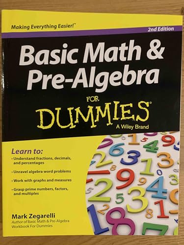 Basic Math & Pre-algebra For Dummies(R)