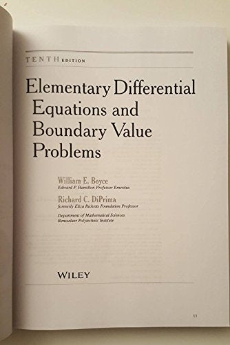 Linear Analysis: Elementary Differential Equations and Boundary Value Problems, 10th edition