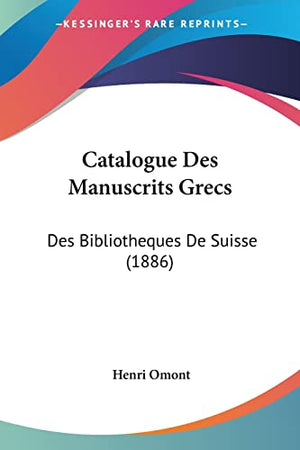Catalogue Des Manuscrits Grecs