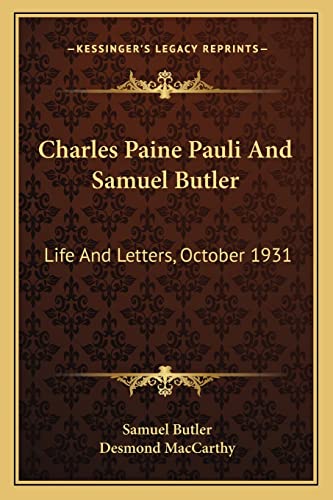 Charles Paine Pauli And Samuel Butler