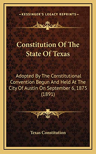Constitution Of The State Of Texas