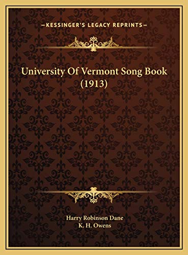 University Of Vermont Song Book (1913)